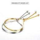 Stainless Steel Bangle Bracelets For Women Adjustable Stainless Steel Chain
