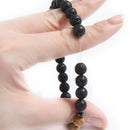 8mm Men's Natural Lava Rock Stone Elastic Charm Yoga Beads Bracelet Jewelry-Gift