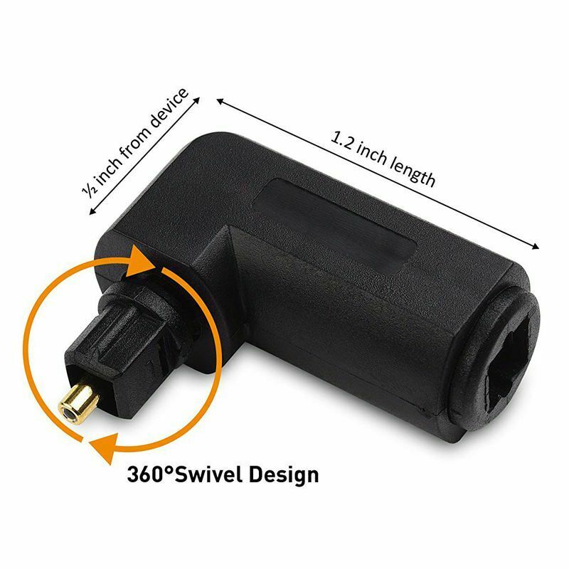 2-Pack Right Angle Toslink Adapter (Toslink Extension) Male to Female D7P4