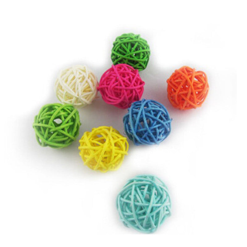 Rattan Colorful Pet Bird Claw Toys Parrot Ball Harness Parakeet Budgie Cage liau