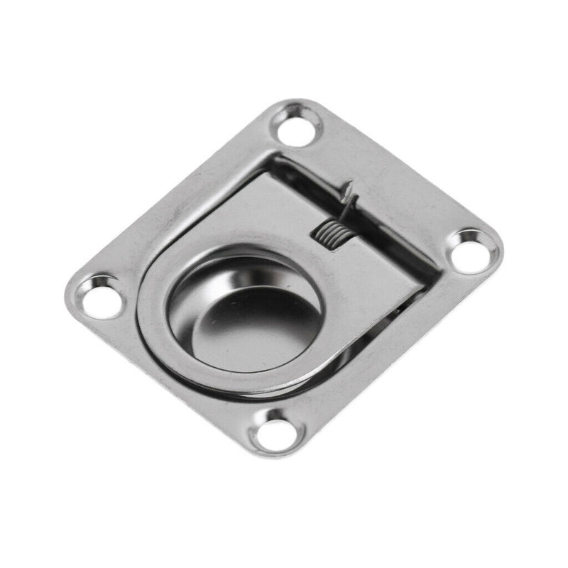 2Pcs Deck Hatch Flush Ring Pull Latch Handle Stainless Steel 2-1/4'' x 2-5/8''