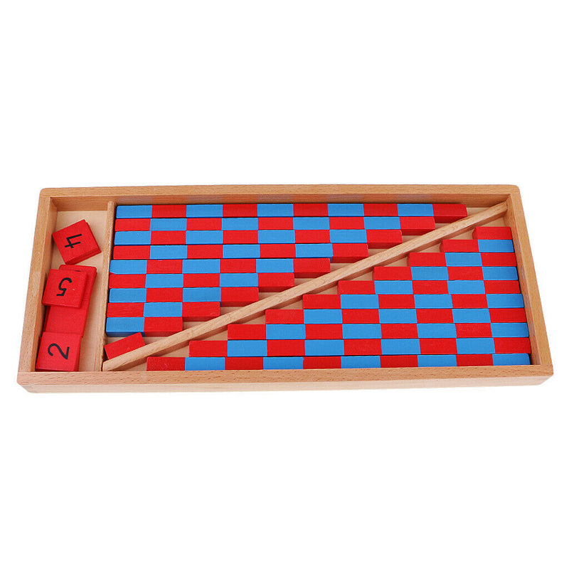 Kids Beechwood Family Set Of Numerical Blue & Red Robs Length Grading Sticks