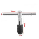 T-Handle Tap Wrench Chuck Type Capacity M3-M6 1/8"-1/4" Adjustable Hand Too E2M1