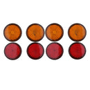 4 Set 8x Universal Motorcycle Round Reflector 2 inch Mounted Amber Red & Orange