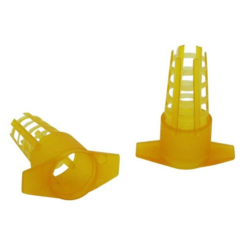 100Pcs Beekeeping Tools Cell Protector Cages Yellow Plastic Bee Queen Cage