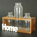 Tabletop Glass Terrarium for Hydroponics Plants Home Decor-3 Bottle