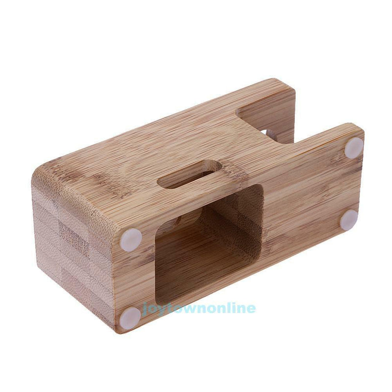 Wooden Charger Holder Charging Dock Station Stand Stent For iWatch Mobile Phone