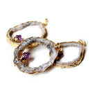 Dedicate Natural Amethyst Agate Irregular Pendant For Necklace Hollow Purple