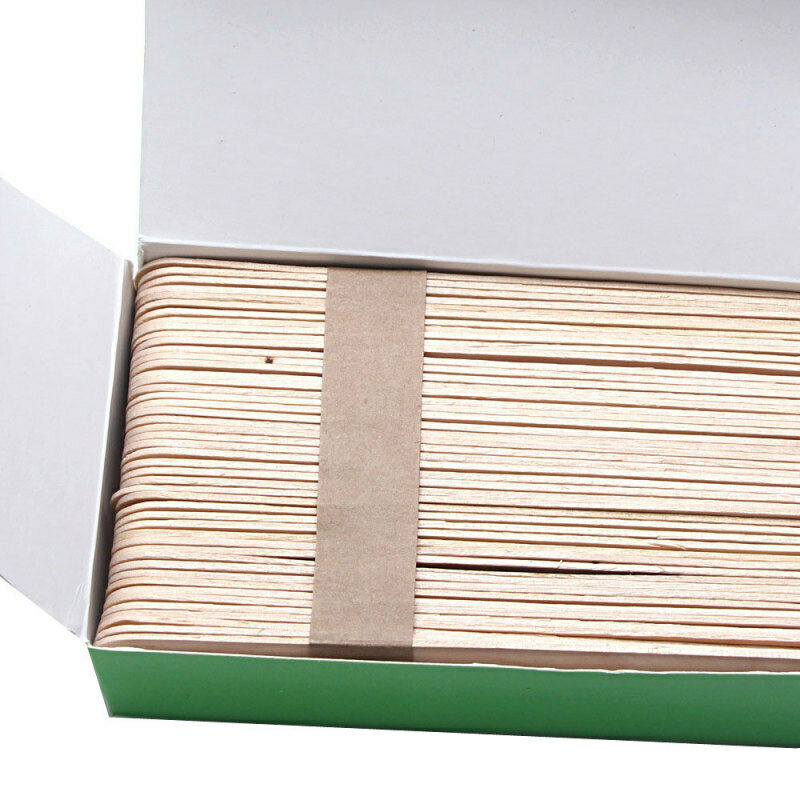 100 PCS Large All Natural Wax Applicator Sticks Eyebrow Nose Hair Removal Ice