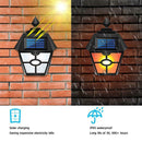 Retro Hex LED Flame Lamp Plastic Solar Energy Waterproof IP65 Courtyard Garden O