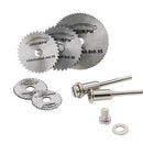 6pcs High-speed-steel Circular Rotary Blade Wheel Discs Mandrel for Wood Cutting