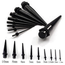 Ear Piercing Stretching Kit 00G-16G Tapers Plug Tunnel Stretcher Black  â„–#
