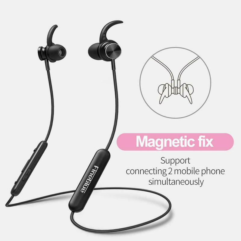 FineBlue Mate 10 Magnetic Bluetooth Earphone Sport Neckband Headset w/ Mic
