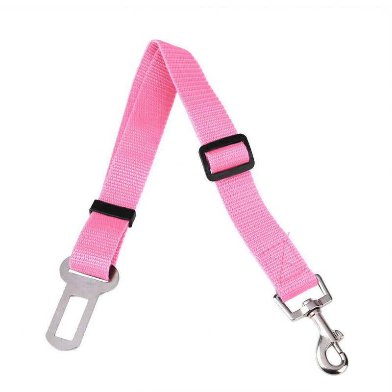 Adjustable Dogs Car Seat Belt Harness Pets Safe Seat Traction Rope (Pink)