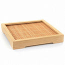 12X Natural Bamboo Teacup Square Saucer Tea Cup Hand Tray Craft Pad Mat 100 B9L1