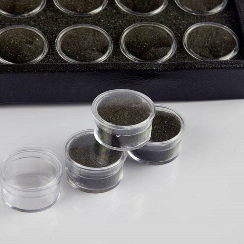 25Pots Empty Box Nail Art Rhinestone Storage Case Holder Box Gems Display Tool