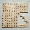100 Wooden Digital Scrabble Tiles Black Symbol & Numbers For Crafts Wood