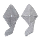 2x Ultra Plush 10"x24" Microfiber Hair Towel Wrap Gray for Drying Curly Hair