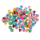 100 Pieces Mixed Handmade Polymer Clay Fruits Flat Spacer Bead Jewelry Charms