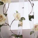 Flower Roman Curtain Window Sheer Balloon Curtain Cafe Kitchen Bedroom