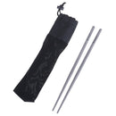 Outdoor Titanium Round Square Chopsticks With Aluminum Tube Cover Camping Pic OZ