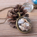 Ocean Beach Glass Conch Necklace For Women Gift Starfish Shells Pendant Jewelry