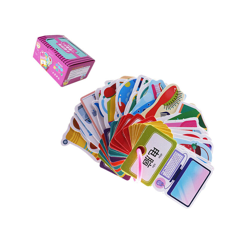 60Pcs/Set English Chinese Picture Flash Cards Set - Card Board Matching Puzzle