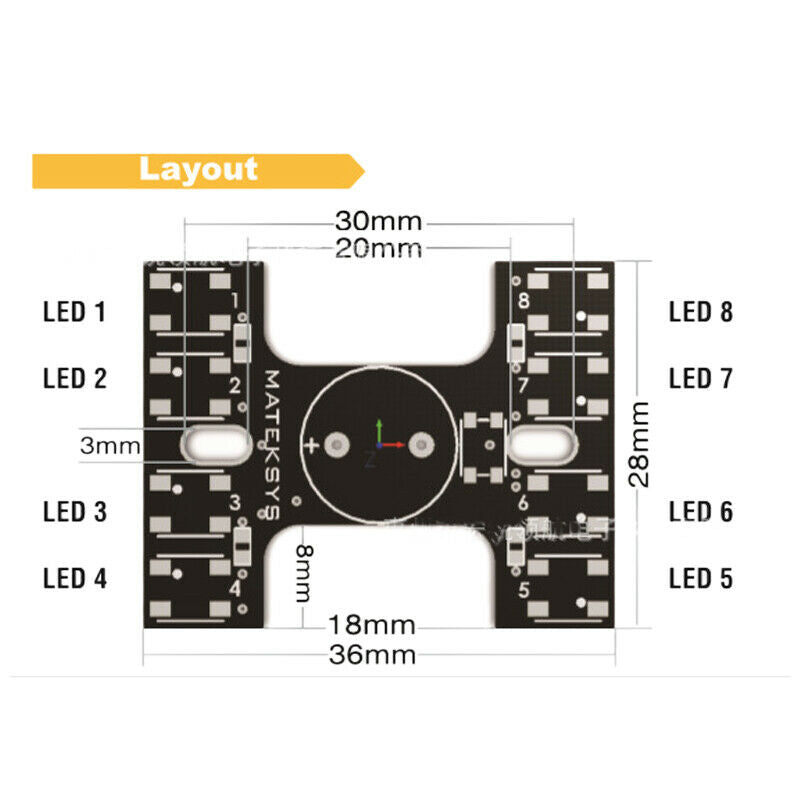 LED Tail Light WS2812B with Loud Buzzer Board Dual Modes for FPV Racing RC Drone