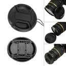 Universal 77mm Front Lens Cap Hood Cover Center Snap on For DSLR SLR Camera