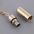 Golden Stainless Steel Cigar Punch Metal Cutter Bullet Style with Key Chain