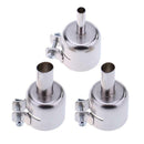 3pcs Stainless Steel Hot Air Nozzles for 858D 878D 898D Soldering Station