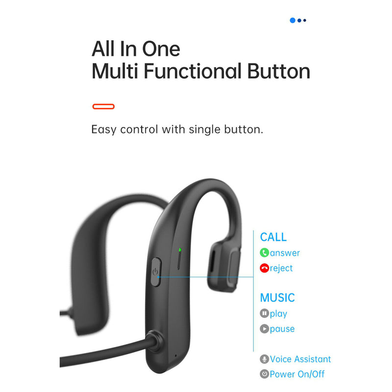 Bone Conduction Wireless  5.0 Headset Stereo Headphone Earphone