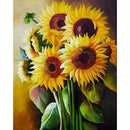 Painting By Numbers Kit DIY Sun Flowers Hand Painted Canvas Oil Art Picture A