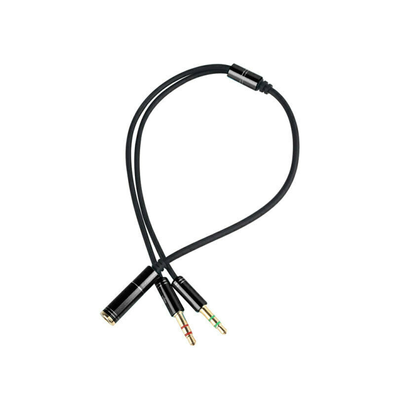 3.5mm Headphone Microphone Stereo Audio Y Splitter Cable Female Pair 2 Mal FHS