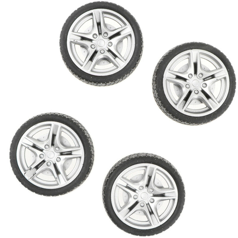 1:10 Scale 4pcs Rubber 5 Spoke Wheel Rim & Tyres For RC Racing Car Parts
