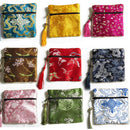 10PCS Mix Colors Chinese Zipper Coin Tassel Silk Square Jewelry Bags Pouch WYMO