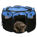 Claw Print Foldable Pet Cat Dog Tent House Guard Playpen Fence (Dark Blue) A