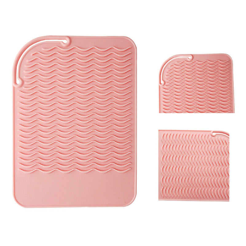 Hair Straightener Heat-resistant Hair Irons Styling Tools Safety Mat Pink