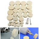 Hot 33 Pcs 30mm/24mm/12mm Soft Felt Polishing Wheel Buffer Pad for Rotary Tools