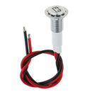 10mm Waterproof LED Battery Alternator Warning Light Lamp Dash Panel Red