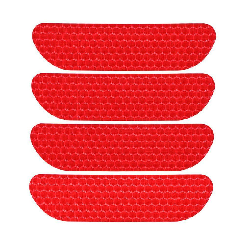 4pcs Open Car Door Stickers Warning Mark Reflective Strips Tapes (Red) A