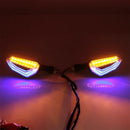 4X Motorcycle 18 LED Turn Signal Indicator Blinker + Blue DRL + Red Bra GNW