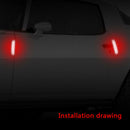 4pcs Safety Reflective Tape Warning Car Door Stickers Accessory Carbon Fiber