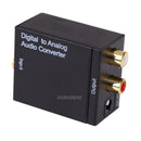 Digital Optical Coax Coaxial Toslink to Analog RCA L/R Converter Adapter