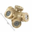 Brass Spray Misting Nozzle Sprinklers Fitting Garden Connector Hose 4Hole T3U0