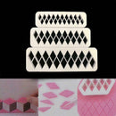 3Pcs Geometry Fondant Cookies Cake Mold Fondant Decorating Baking Tools Q6M9