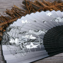 Butterfly Pattern Fan Lily Flowers Fan Wedding Gift