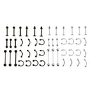 48 Pieces Tongue Eyebrow Lip Labret Belly Navel Nose Ring Piercing Body Jewelry