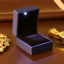 LED Lighted Earring Ring Gift Box Wedding Engagement Jewelry Case (Blue) A