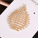 1pc Exaggerated Water Drop Hollow Full Rhinestone Long Earrings Single Jewe JR